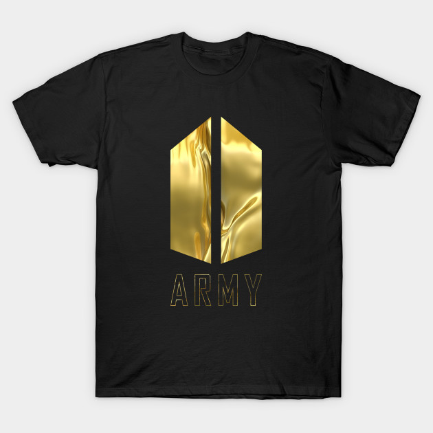 BTS Army Wings logo (liquid gold) K-pop merch - Bts - T-Shirt TeePublic